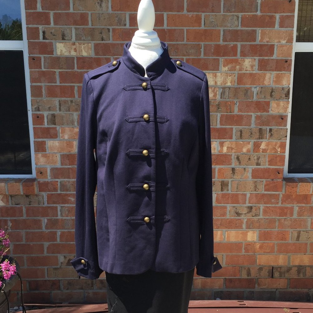 Lane Bryant Navy Blazer with Gold Buttons